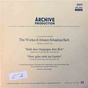 Gunthild Weber, Lore Fischer, Helmut Krebs, Herman Schey, Berliner Motettenchor, Berliner Philharmoniker, Fritz Lehmann - Cantata for the 1st Sunday after Trinity, BWV 39, Cantata for the 9th Sunday after Trinity, BWV 105