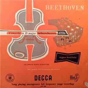 Ludwig van Beethoven Beethoven Ruggiero Ricci, Sir Adrian Boult, The London Philharmonic Orchestra - Concerto in D Major For Violin & Orchestra