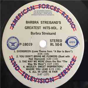 Barbra Streisand / Arthur Prysock - Barbra Streisand's Greatest Hits-Vol. 2 / Here's To Good Friends