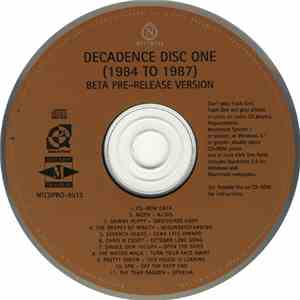 Various - Decadence Disc One (1984 To 1987) Beta Pre-Release Version