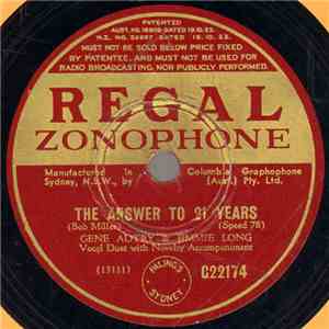 Gene Autry & Jimmie Long / Fisher Hendley & His Carolina Tar Heels - The Answer To 21 Years / Answer To Big Rock Candy Mountain