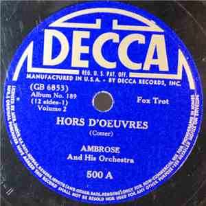 Ambrose And His Orchestra - Hors D'Oeuvres / Streamline Strut