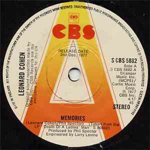 Leonard Cohen - Memories / Don't Go Home With Your Hard-On