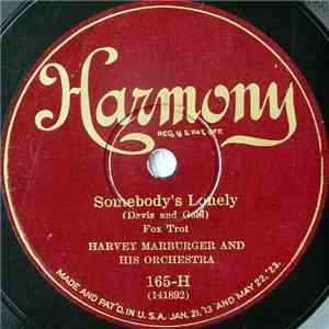 Harvey Marburger And His Orchestra - Somebody's Lonely / Don't Let Me Stand In Your Way