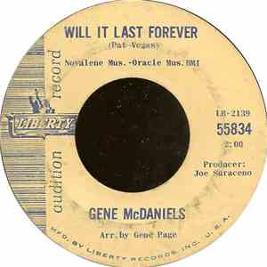 Gene McDaniels - Will It Last Forever / Hang On (Just A Little Bit Longer)