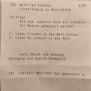 Wilfried Schlätz - Wie Und Wodurch Kann Ein Schlechter Mensch Gebessert Werden?