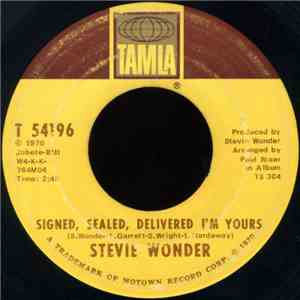 Stevie Wonder - Signed, Sealed, Delivered I'm Yours / I'm More Than Happy