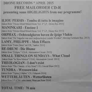 Various - Drone Records Newslist April 2015