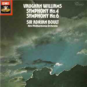 Vaughan Williams, Sir Adrian Boult, New Philharmonia Orchestra - Symphony No.4 In F Minor - Symphony No.6 In E Minor