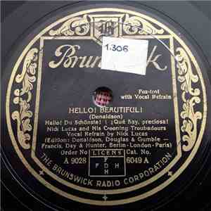 Nick Lucas And His Troubadours - Hello ! Beautiful ! / Running Between The Rain-drops