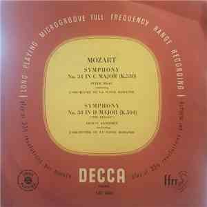 Mozart, Peter Maag, Ernest Ansermet, Le Orchestre de la Sussie Romande - SYMPHONY nº 34 In C major (K.338) / SYMPHONY nº 38 In D major (K.504)