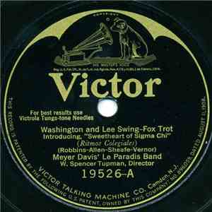 Meyer Davis' Le Paradis Band - Washington And Lee Swing / Nobody Loves You Like I Do