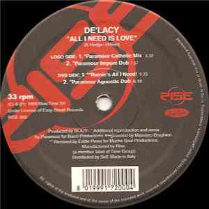 De'Lacy - All I Need Is Love