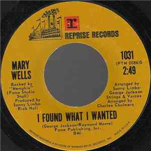 Mary Wells Backed By "Memphis" - I Found What I Wanted / I See A Future In You