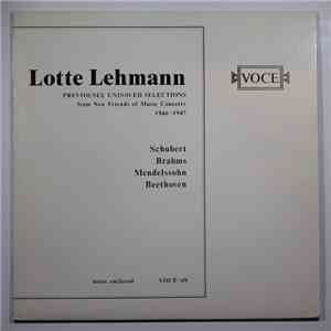 Lotte Lehmann - Previously Unissued Selections From New Friends Of Music Concerts 1946-1947