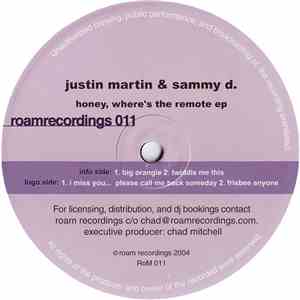 Justin Martin & Sammy D. - Honey, Where's The Remote EP