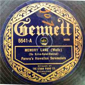 Ferera's Hawaiian Serenaders - Memory Lane / Waikiki Is Calling Me